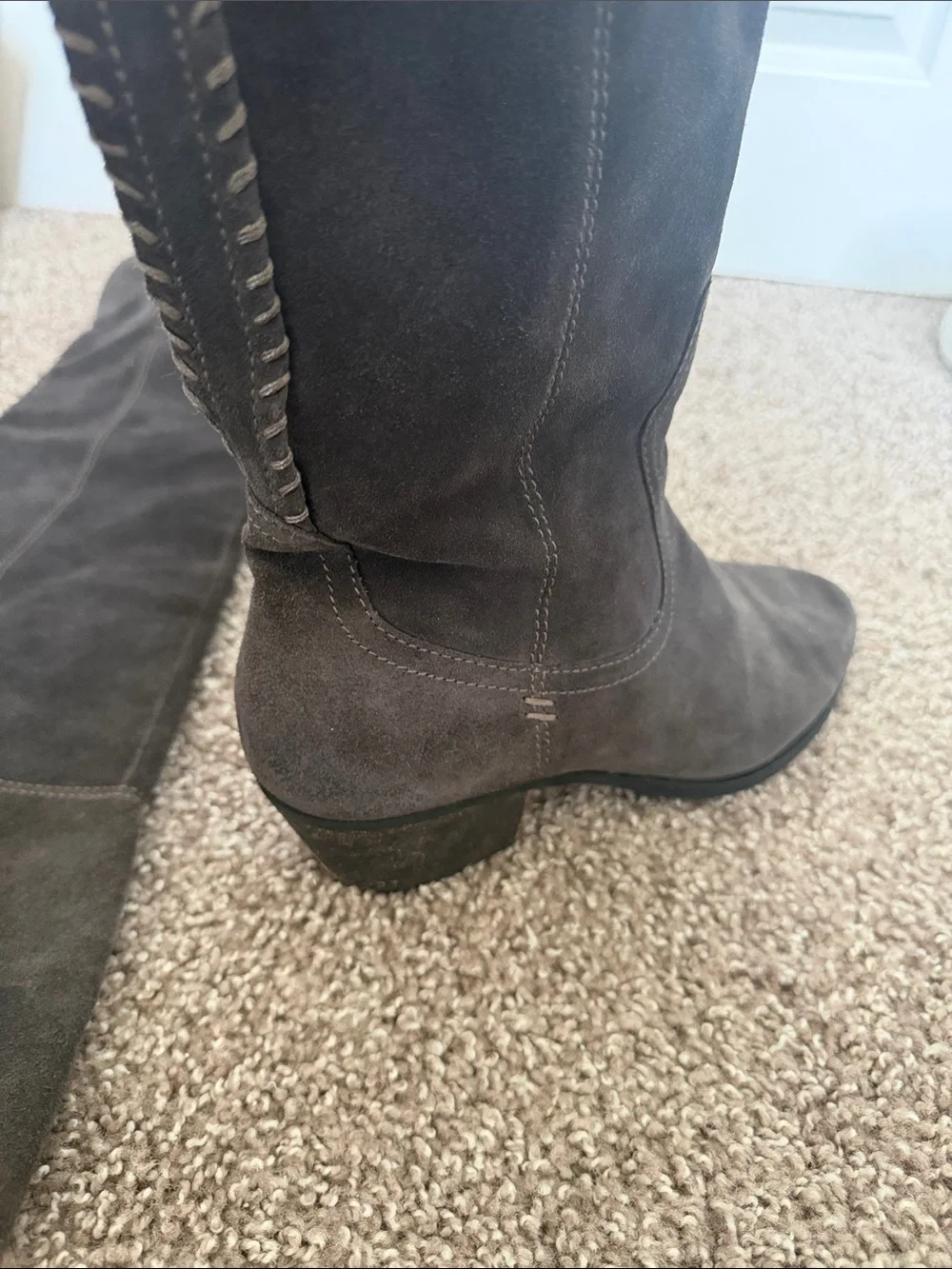 Dolce Vita Suede Over-The-Knee Braided-Trim Boots
